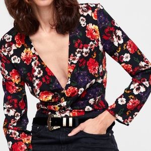 NWT • Zara • Floral Printed Bodysuit